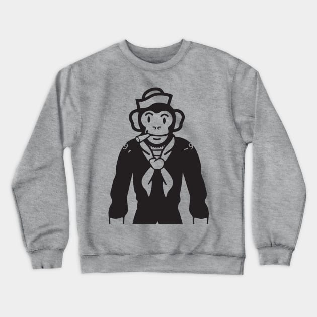 Sailor Monkey Crewneck Sweatshirt by thebuggalo